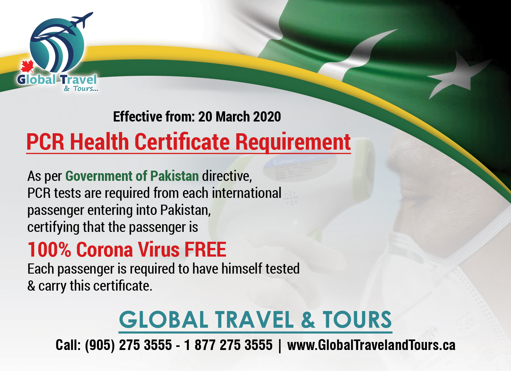 PCR Health Certificate Requirement